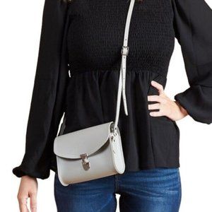 Cambridge Satchel Company Purse Push-lock Crossbody Leather Purse Gray